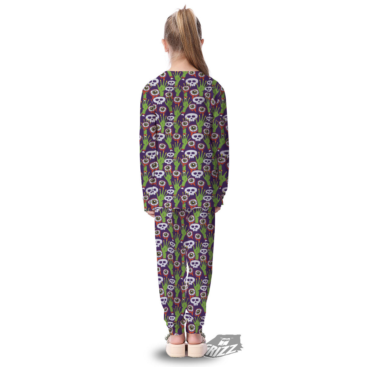 Eyeball Zombie Print Pattern Kid's Pajamas-grizzshop