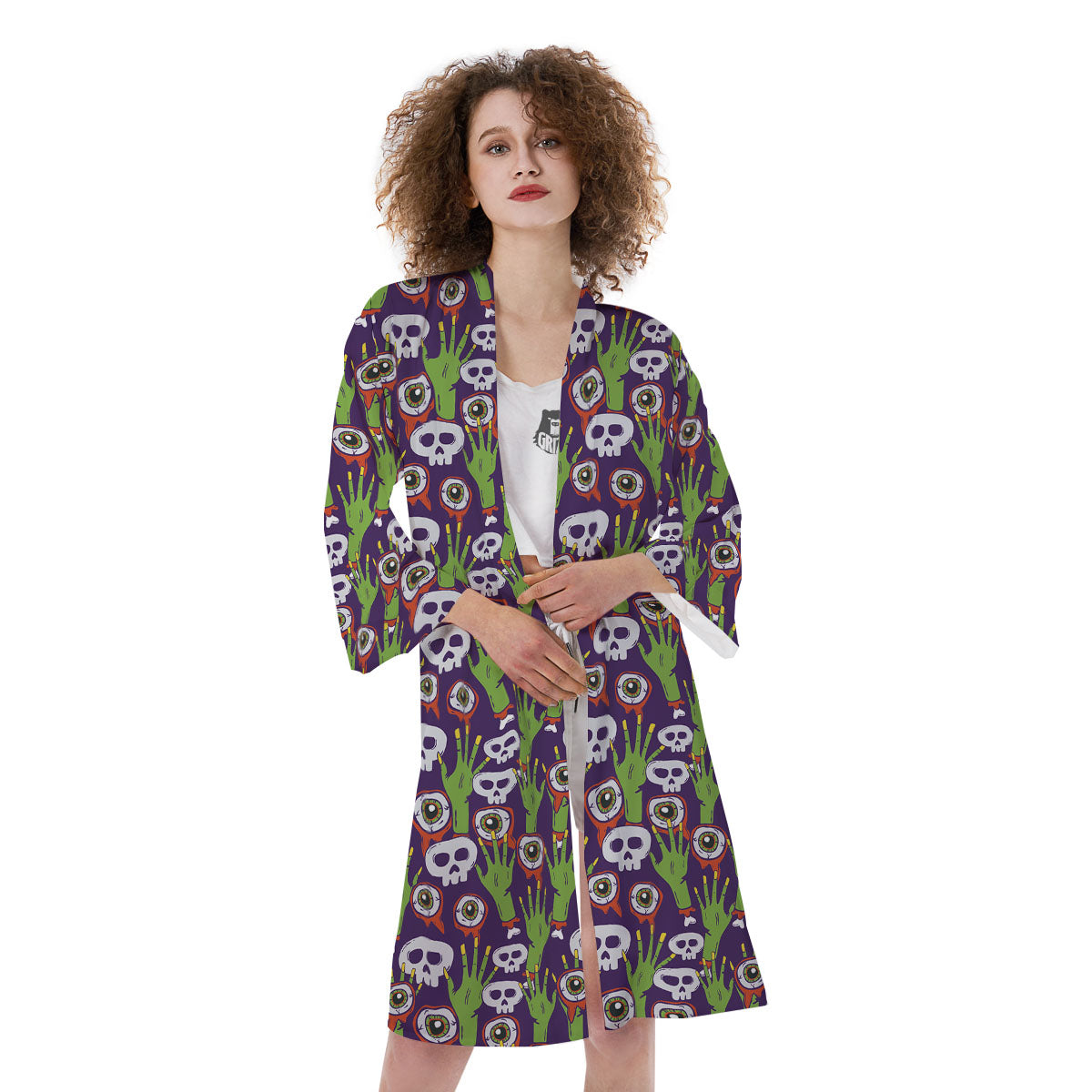 Eyeball Zombie Print Pattern Kimono-grizzshop