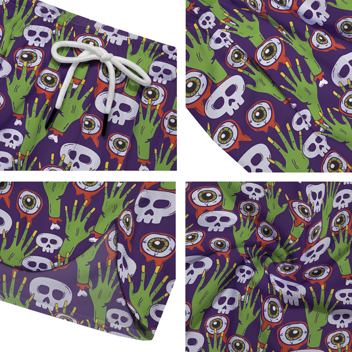 Eyeball Zombie Print Pattern Men's Running Shorts-grizzshop