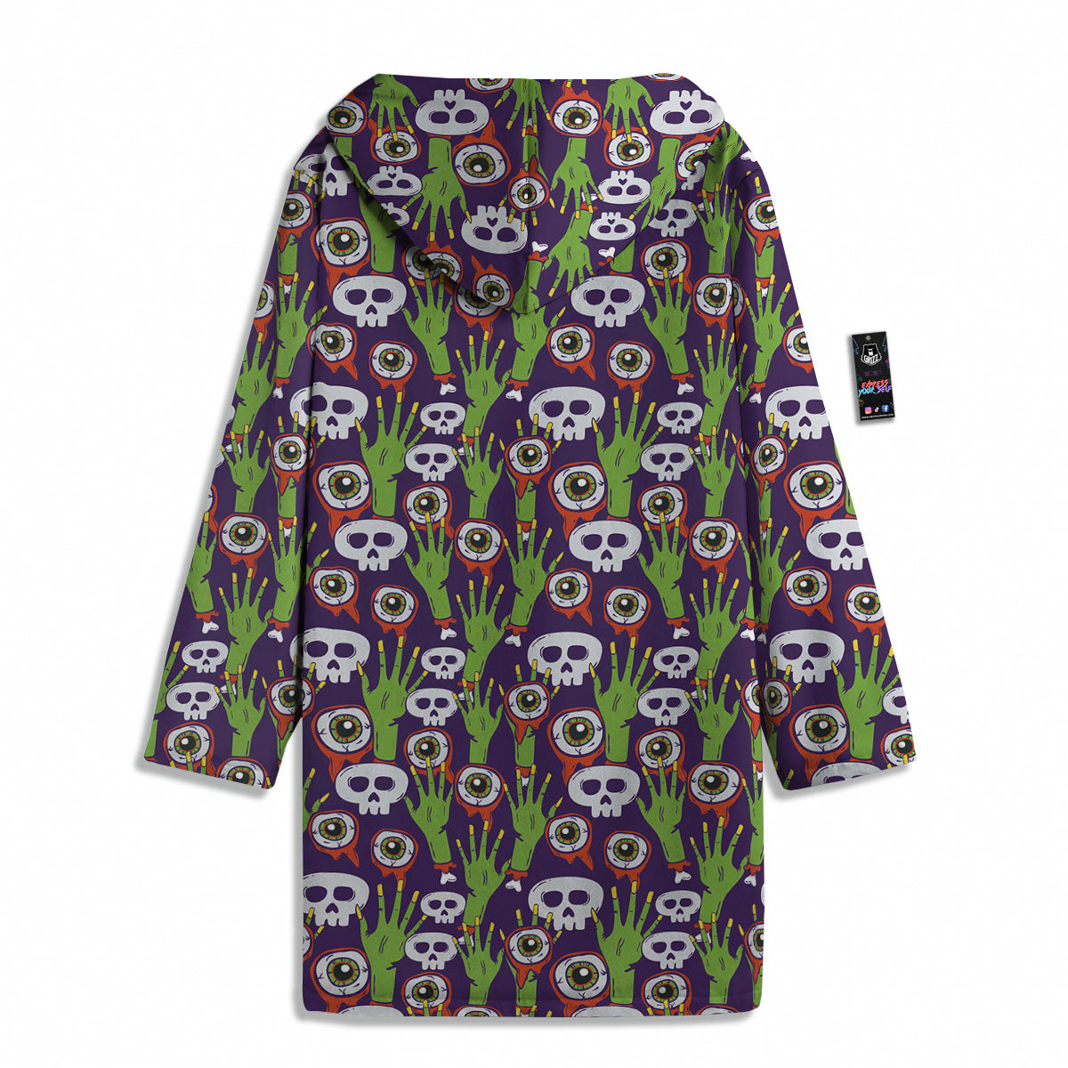 Eyeball Zombie Print Pattern Men's Windbreaker Jacket-grizzshop