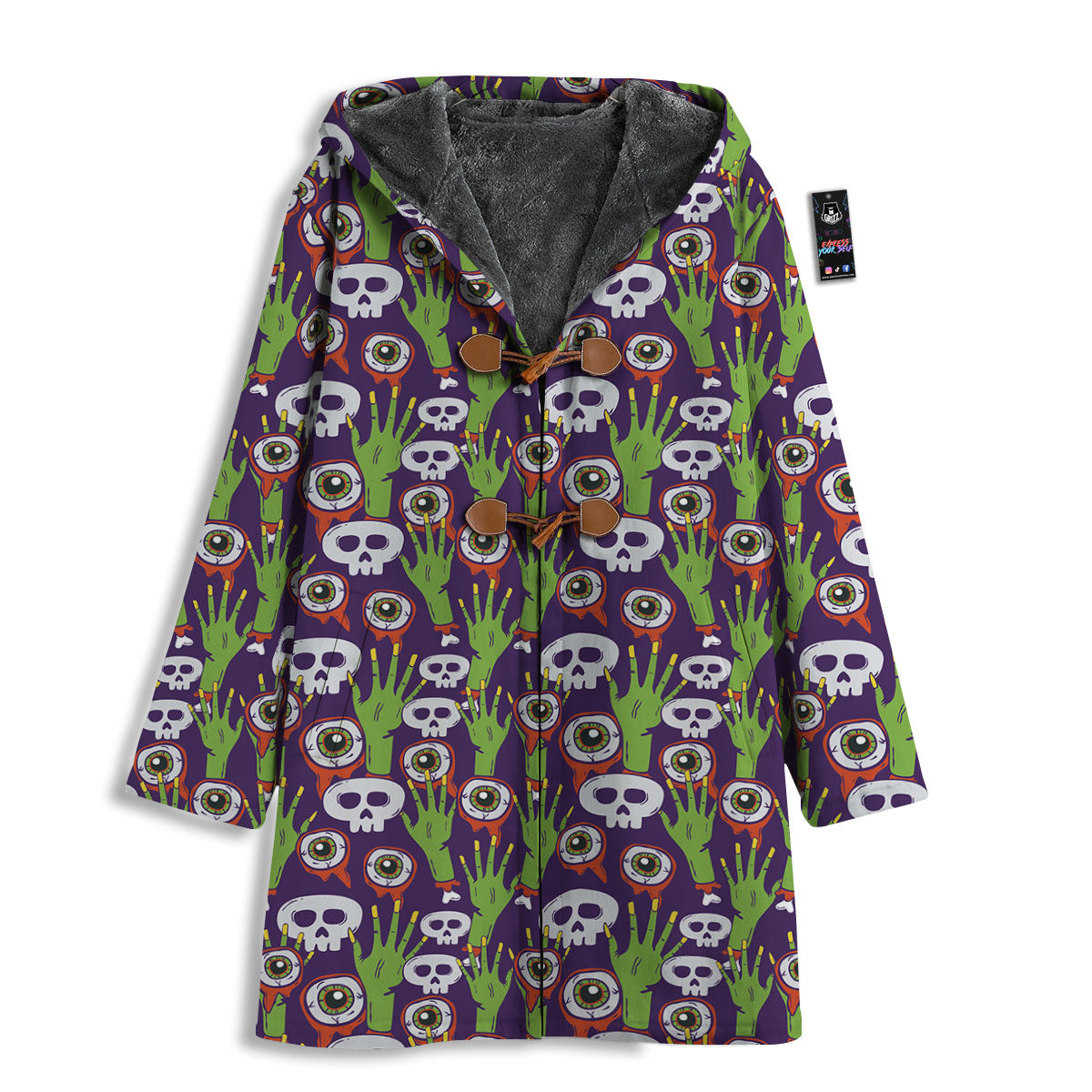 Eyeball Zombie Print Pattern Men's Windbreaker Jacket-grizzshop