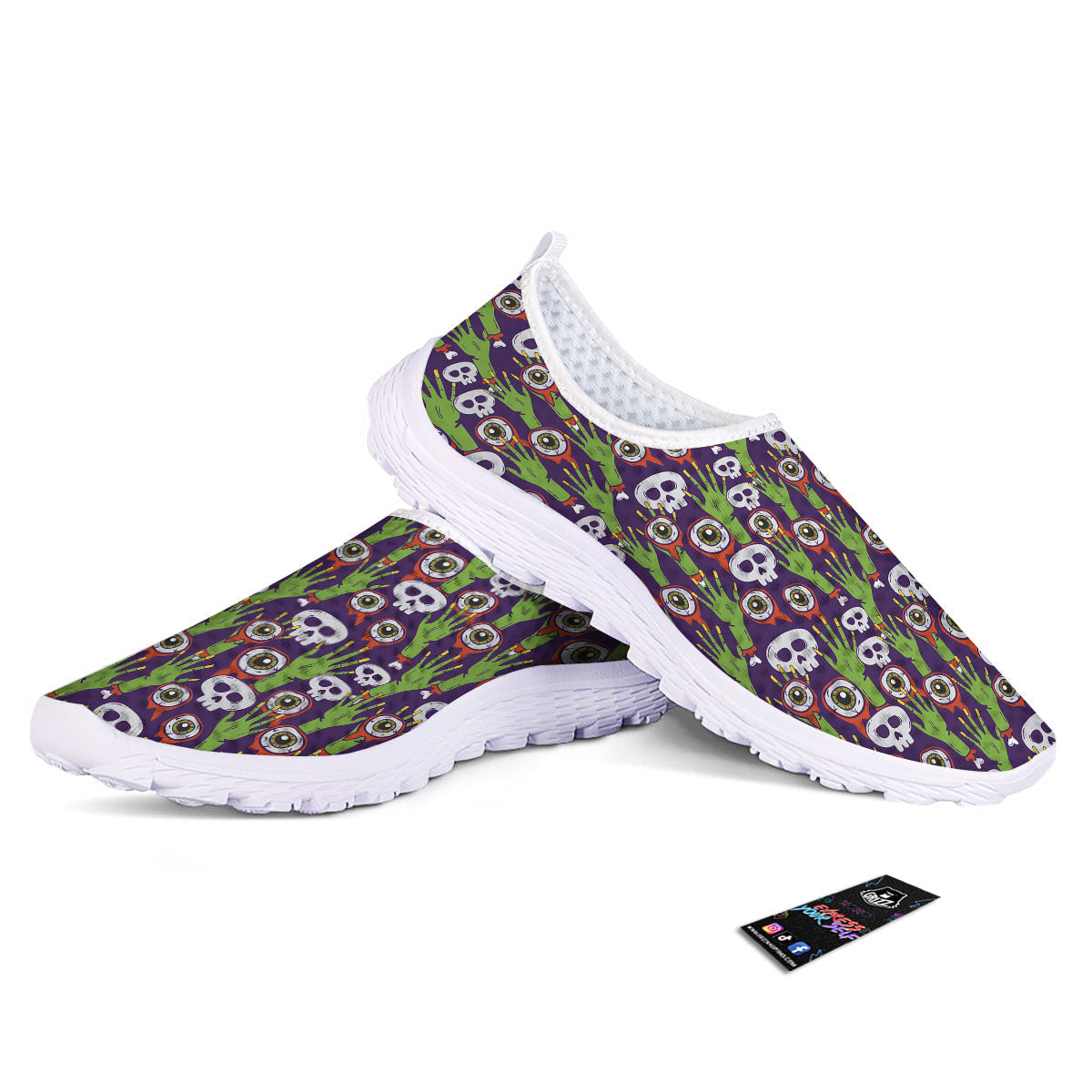 Eyeball Zombie Print Pattern Nurse Shoes-grizzshop