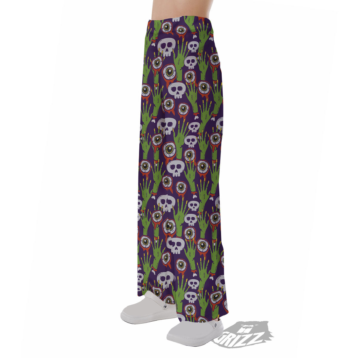Eyeball Zombie Print Pattern Pajama Pants-grizzshop