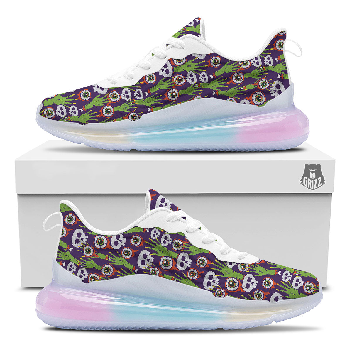 Eyeball Zombie Print Pattern Running Sneakers-grizzshop