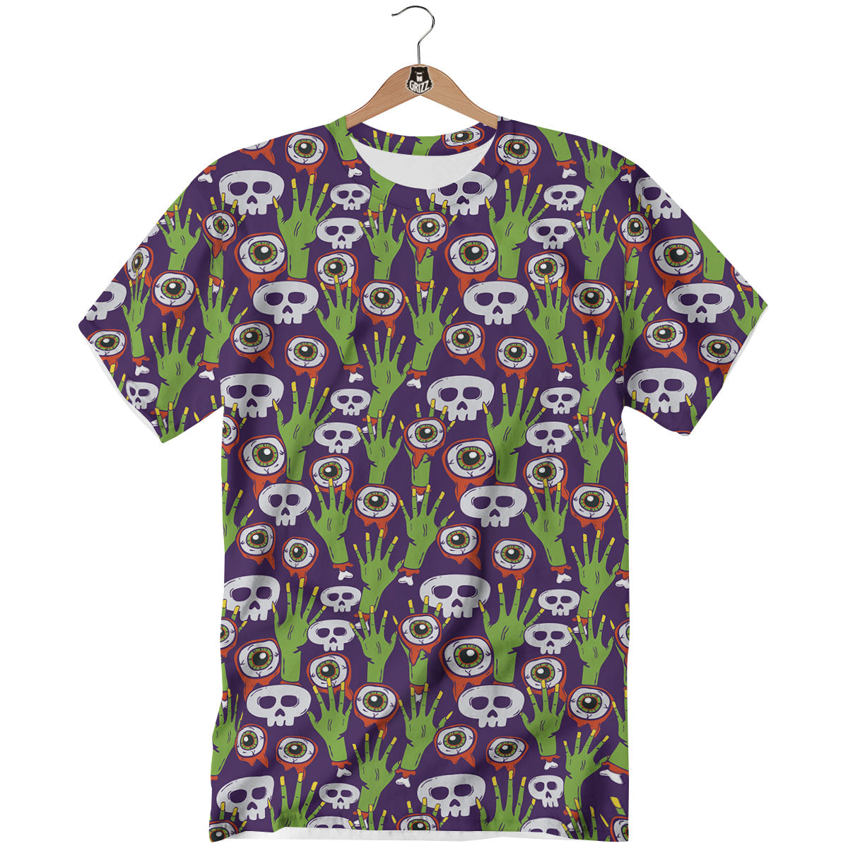 Eyeball Zombie Print Pattern T-Shirt-grizzshop