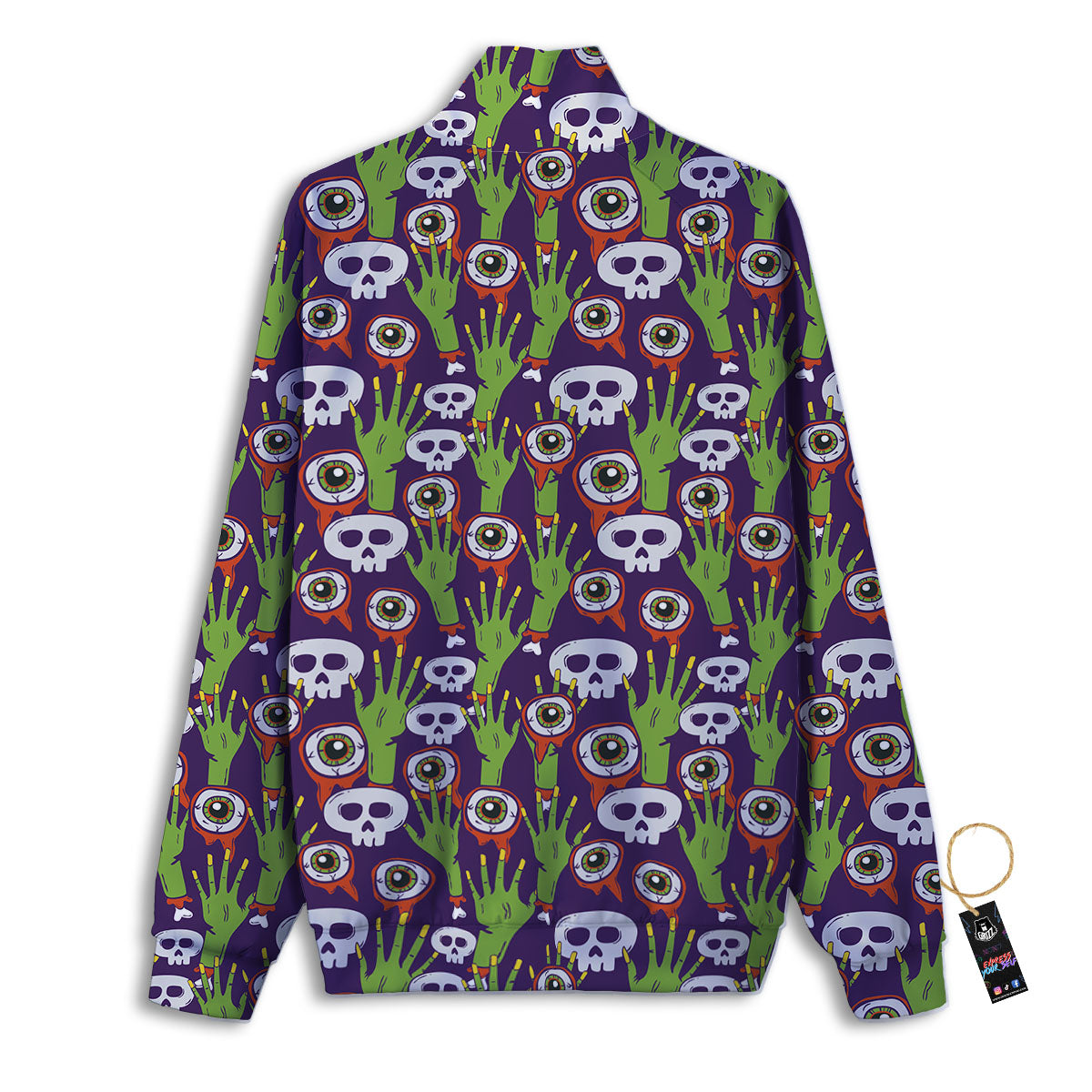 Eyeball Zombie Print Pattern Track Jacket-grizzshop