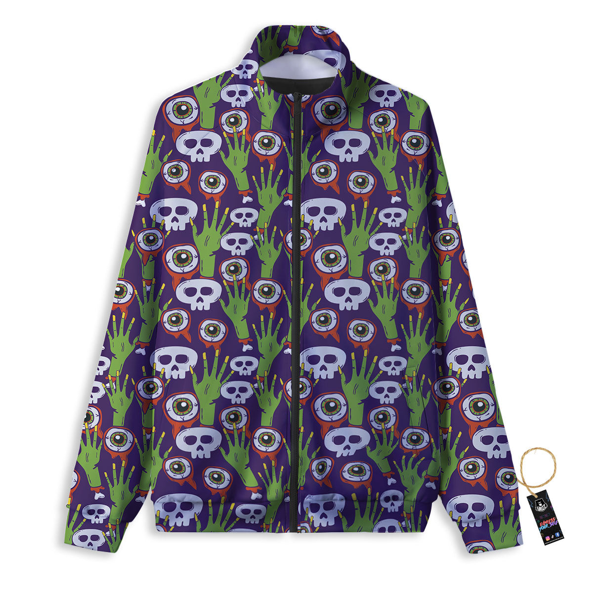 Eyeball Zombie Print Pattern Track Jacket-grizzshop