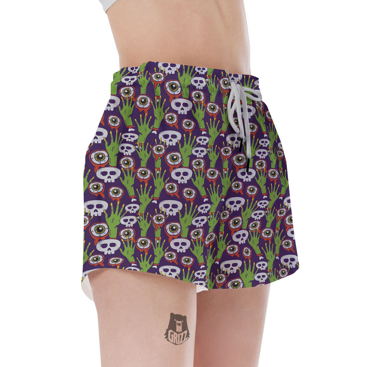 Eyeball Zombie Print Pattern Women's Shorts-grizzshop