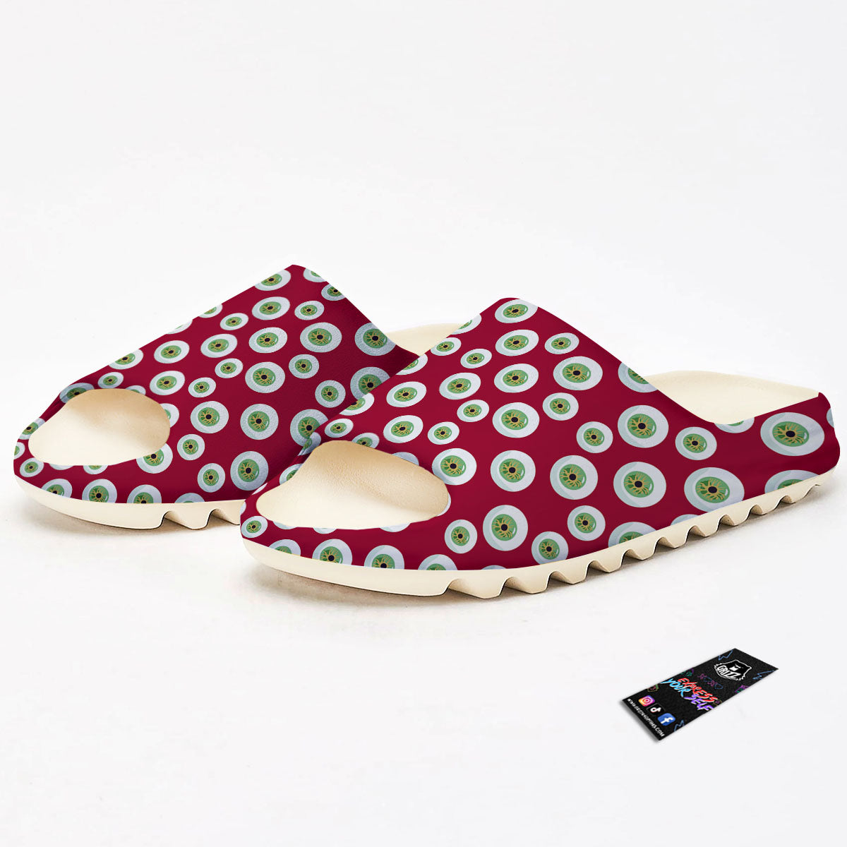 Eyeball Red Creepy Print Pattern Sandals-grizzshop