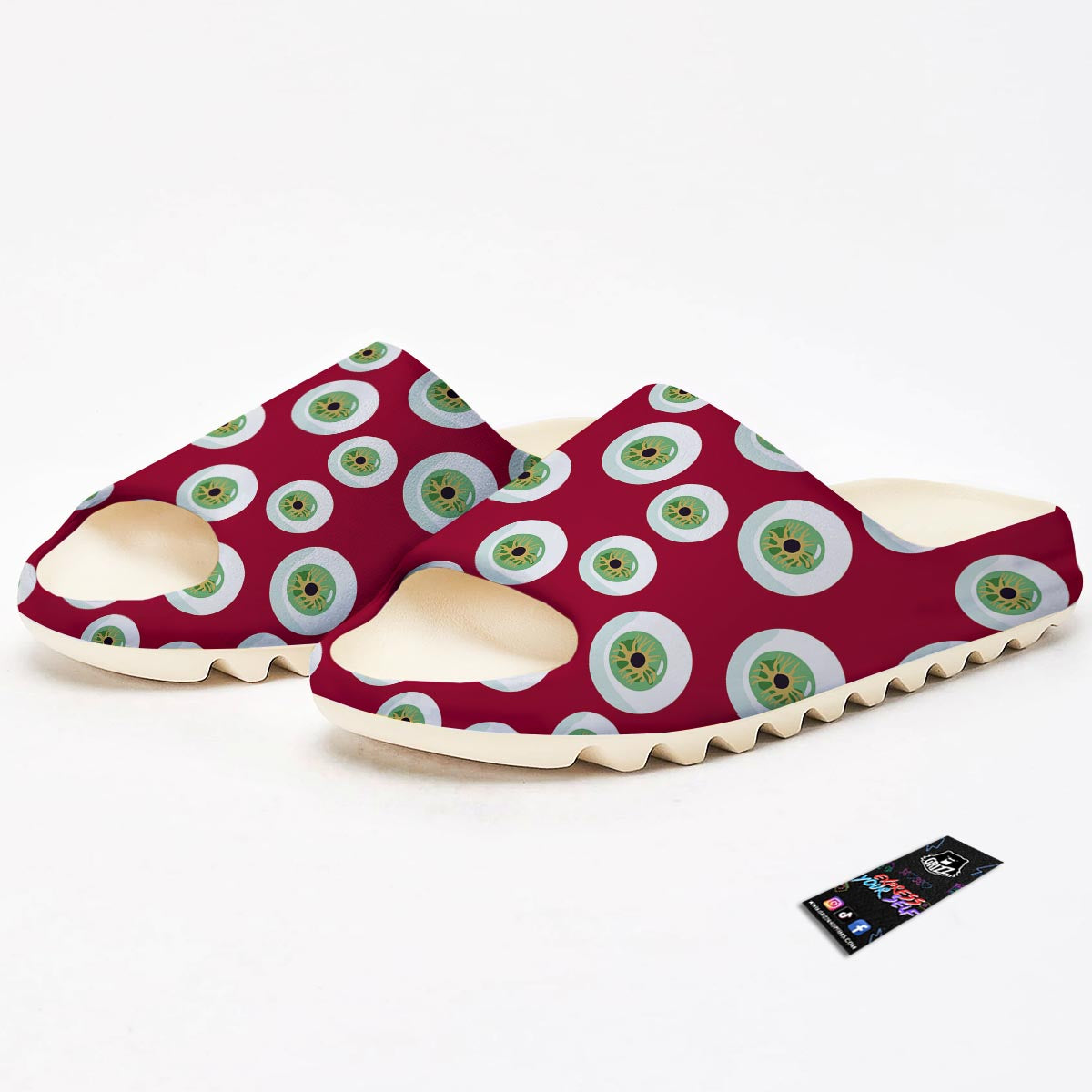 Eyeball Scary Red Print Pattern Sandals-grizzshop