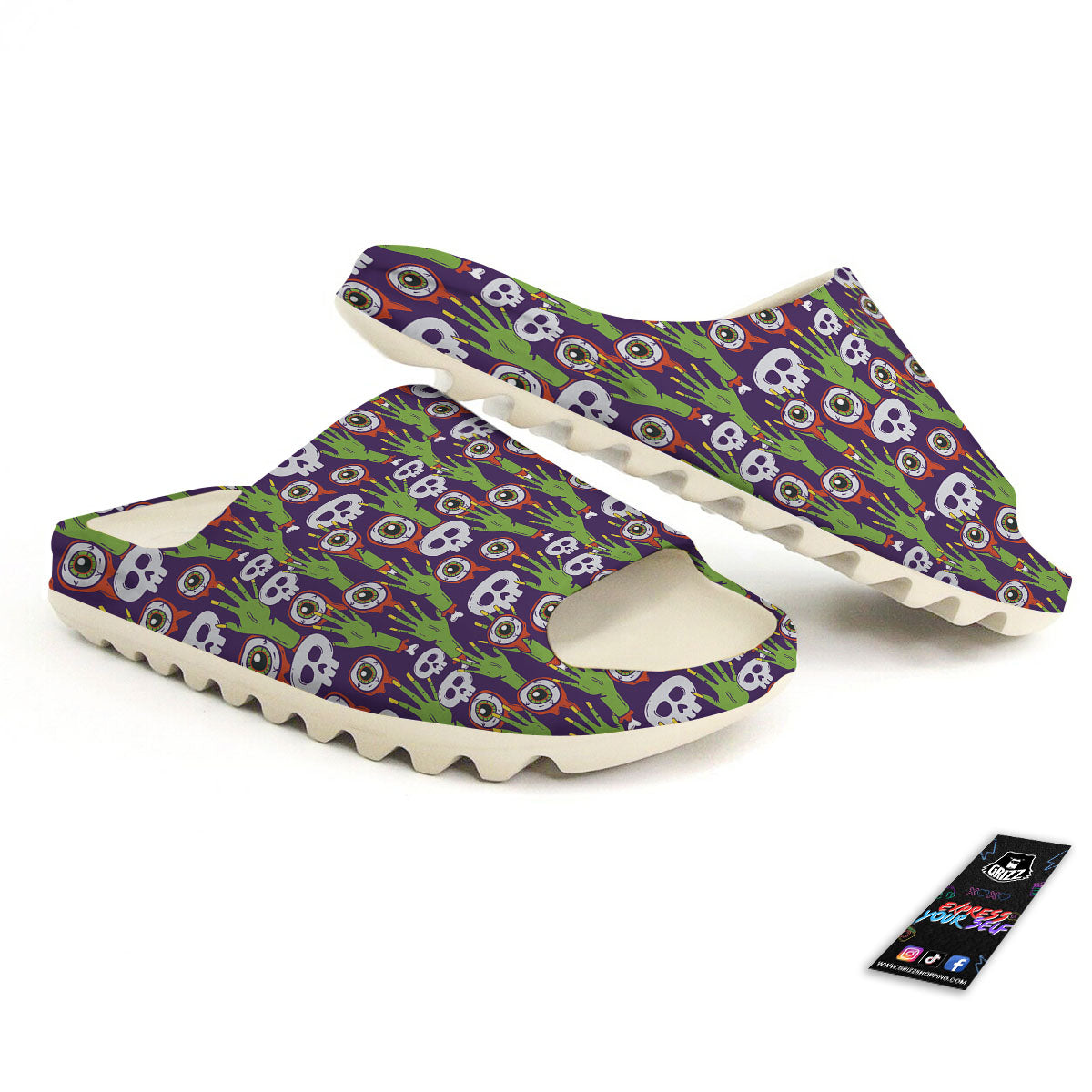 Eyeball Zombie Print Pattern Sandals-grizzshop