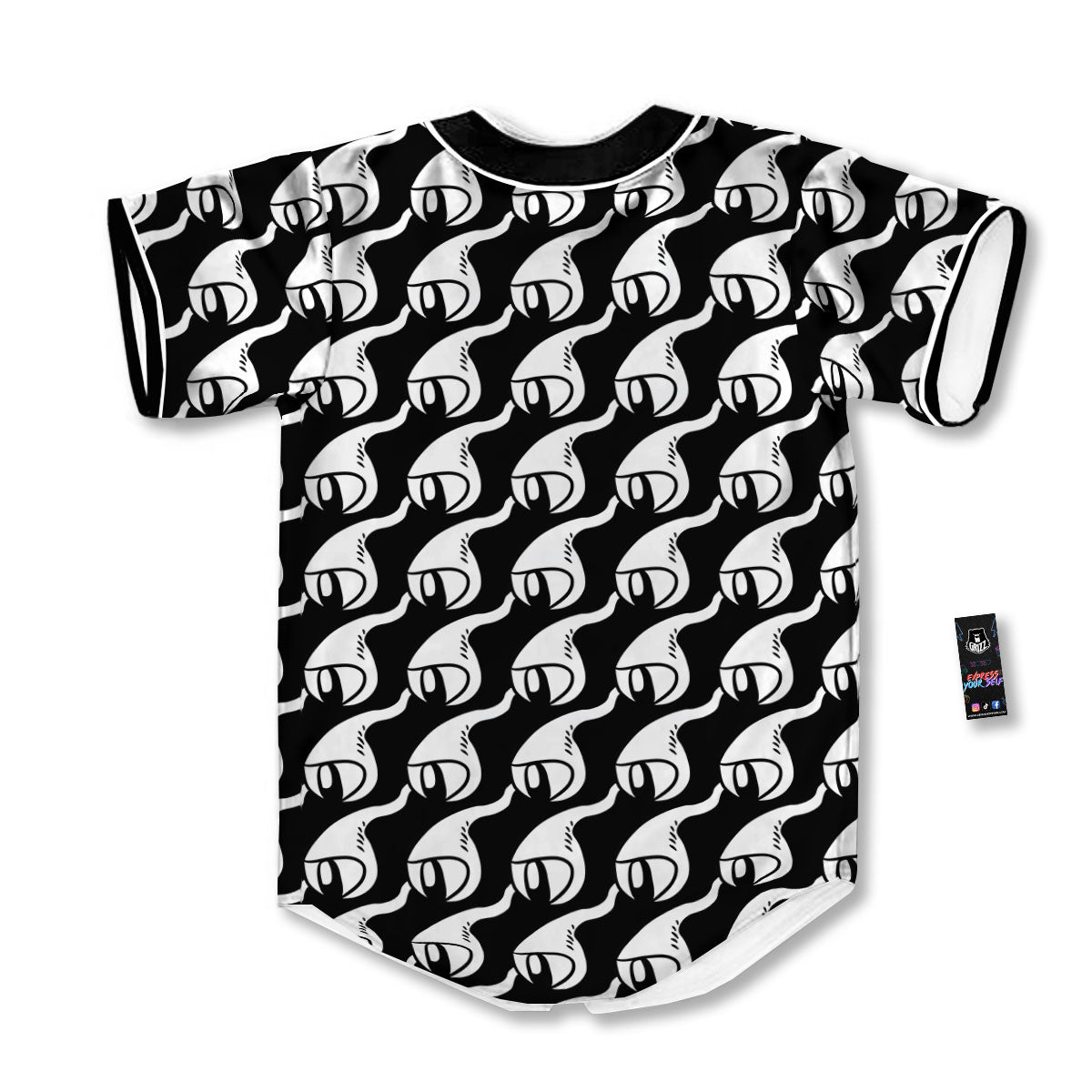 Eyes Monster Print Pattern Baseball Jersey-grizzshop