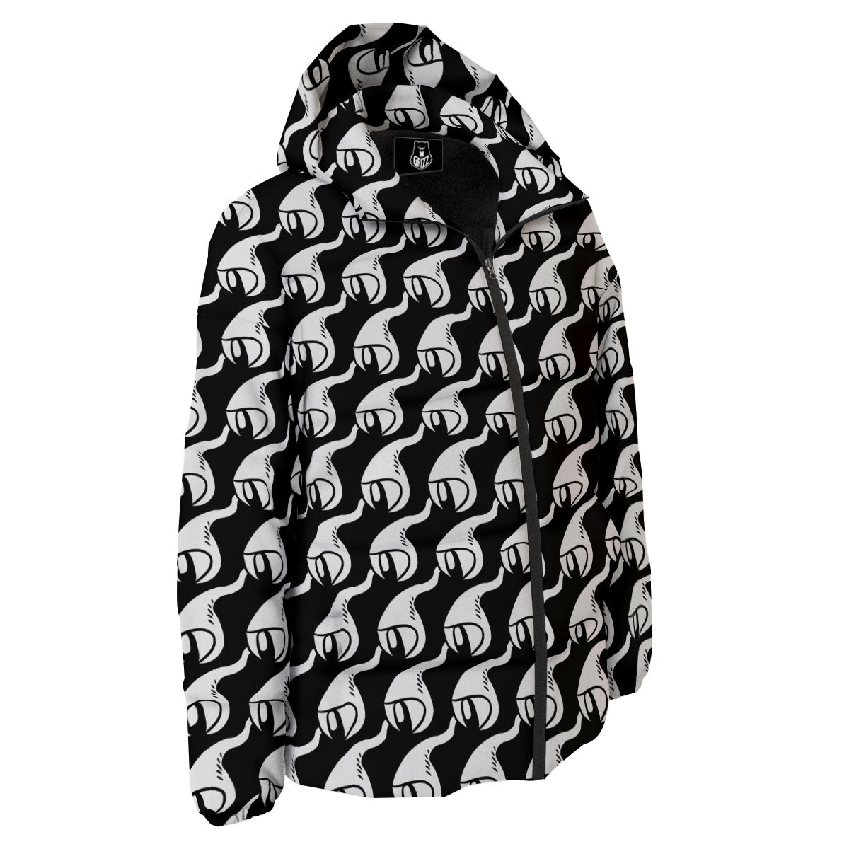 Eyes Monster Print Pattern Down Jacket-grizzshop