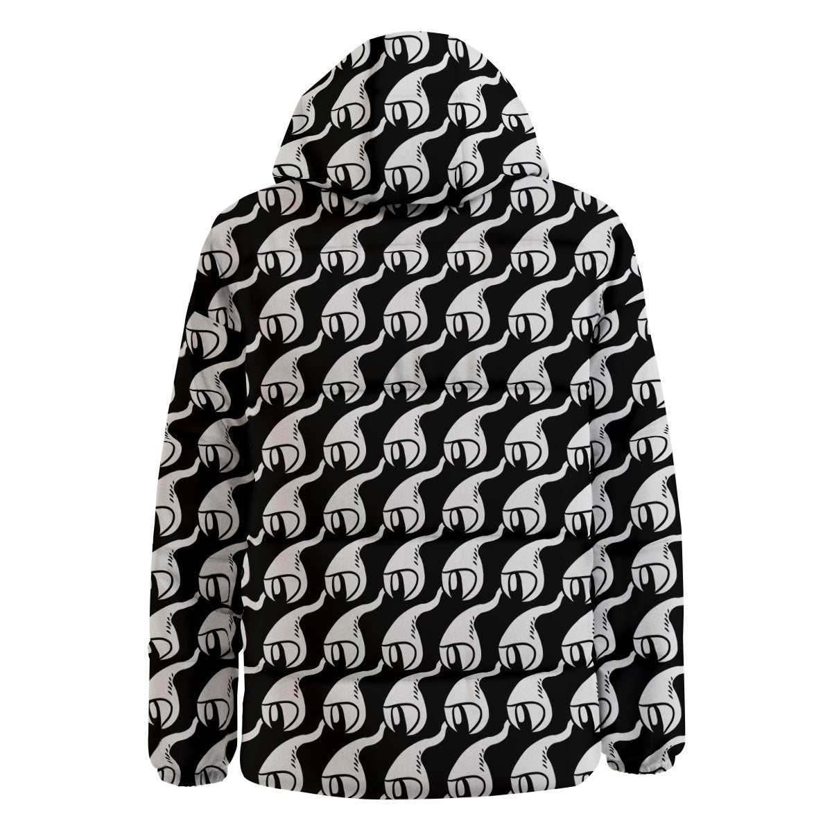 Eyes Monster Print Pattern Down Jacket-grizzshop