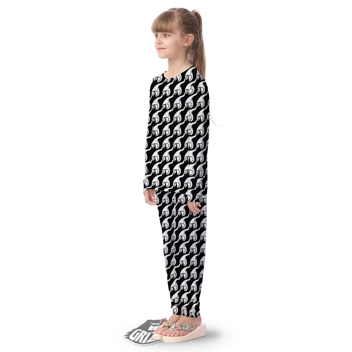 Eyes Monster Print Pattern Kid's Pajamas-grizzshop