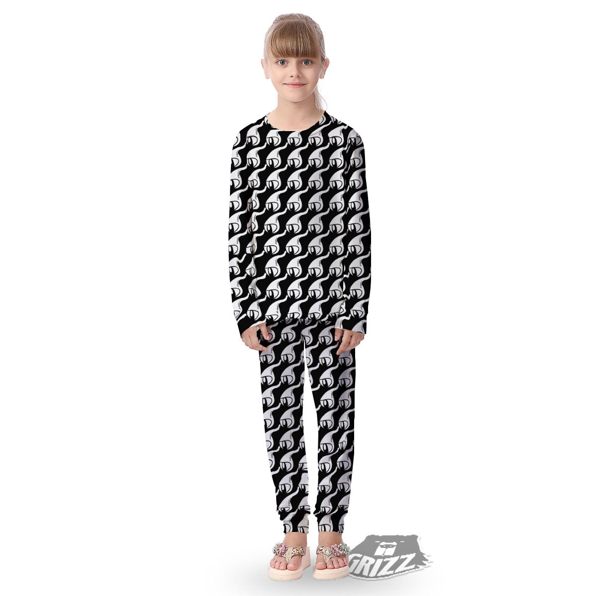 Eyes Monster Print Pattern Kid's Pajamas-grizzshop