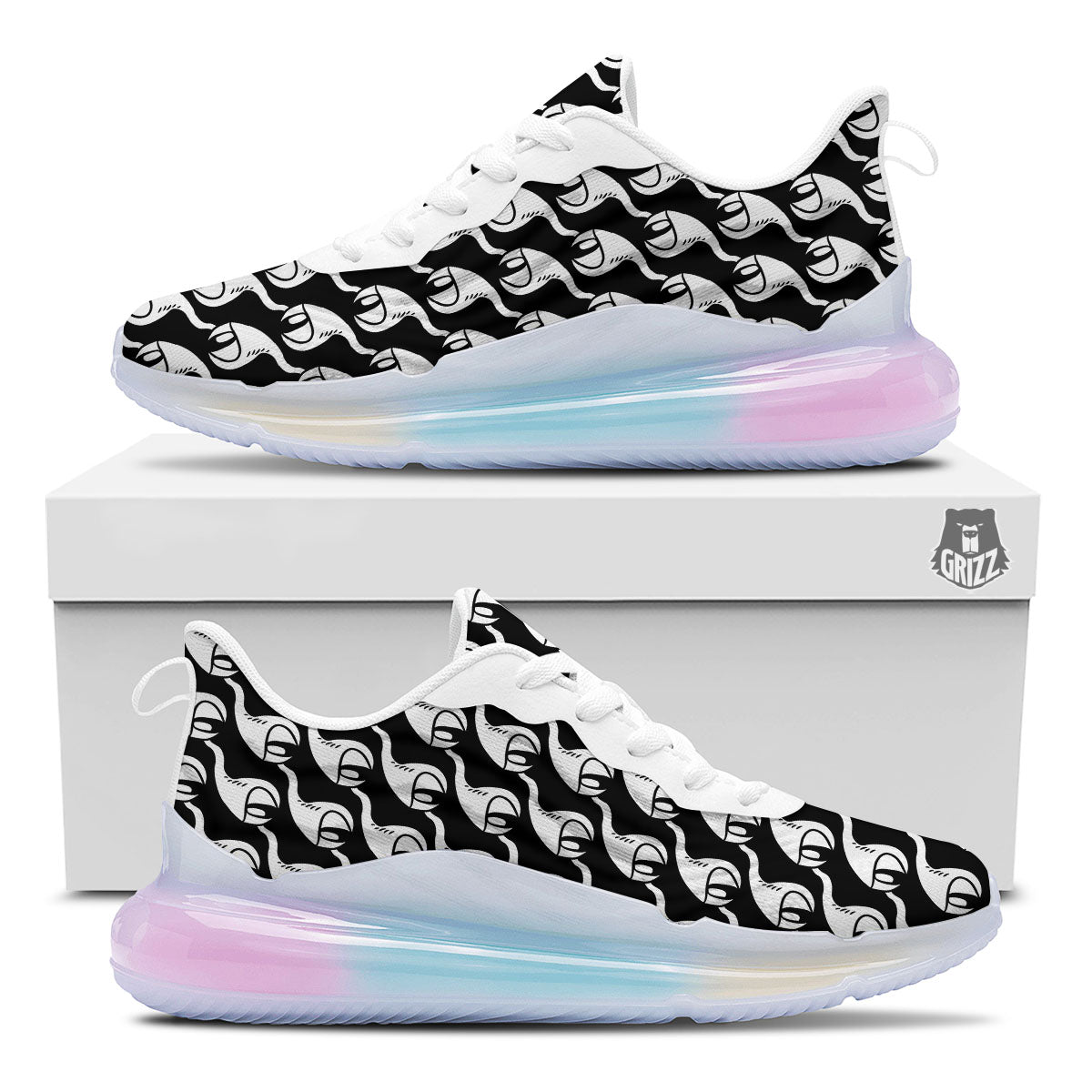 Eyes Monster Print Pattern Running Sneakers-grizzshop