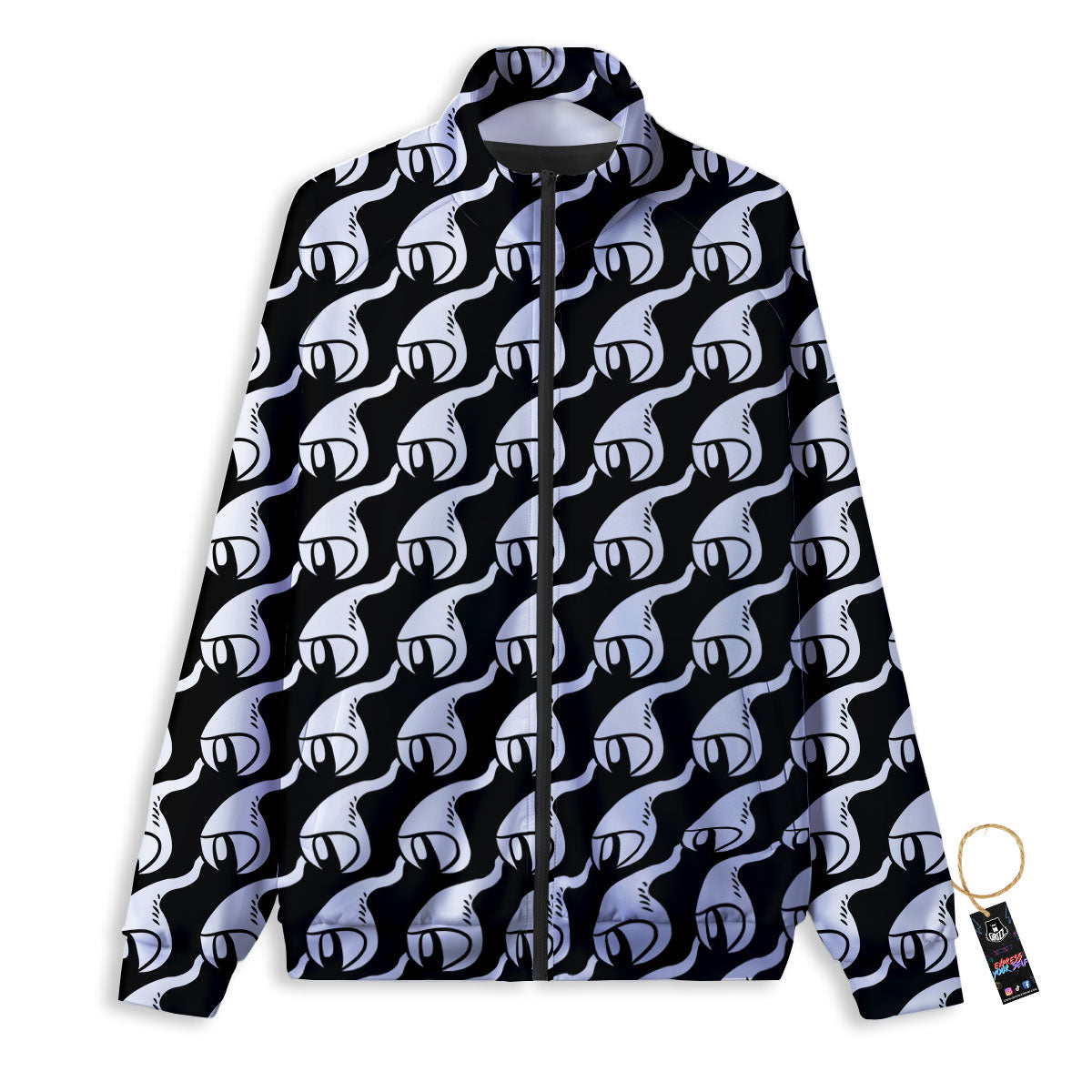 Eyes Monster Print Pattern Track Jacket-grizzshop