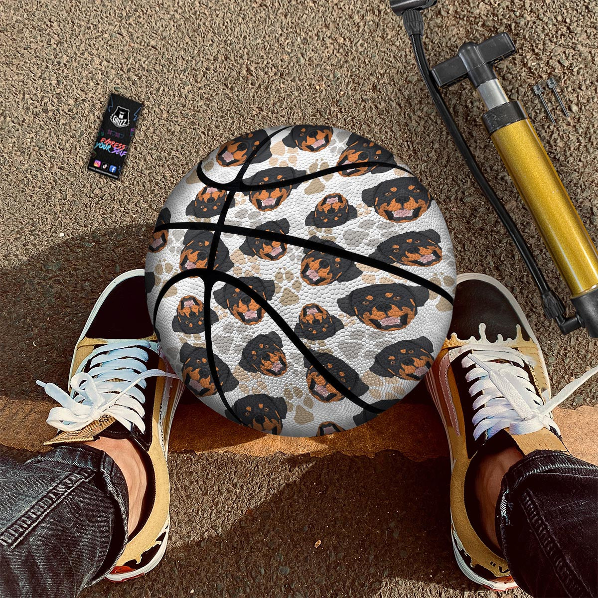 Face Rottweiler Print Pattern Basketball-grizzshop
