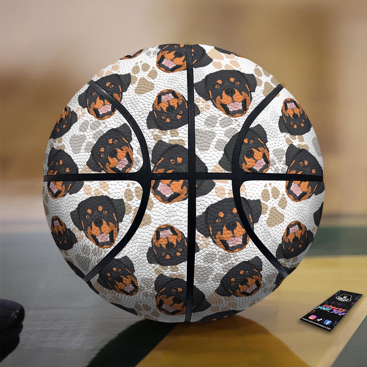 Face Rottweiler Print Pattern Basketball-grizzshop