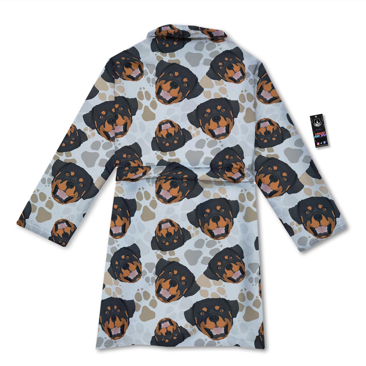 Face Rottweiler Print Pattern Bathrobe-grizzshop