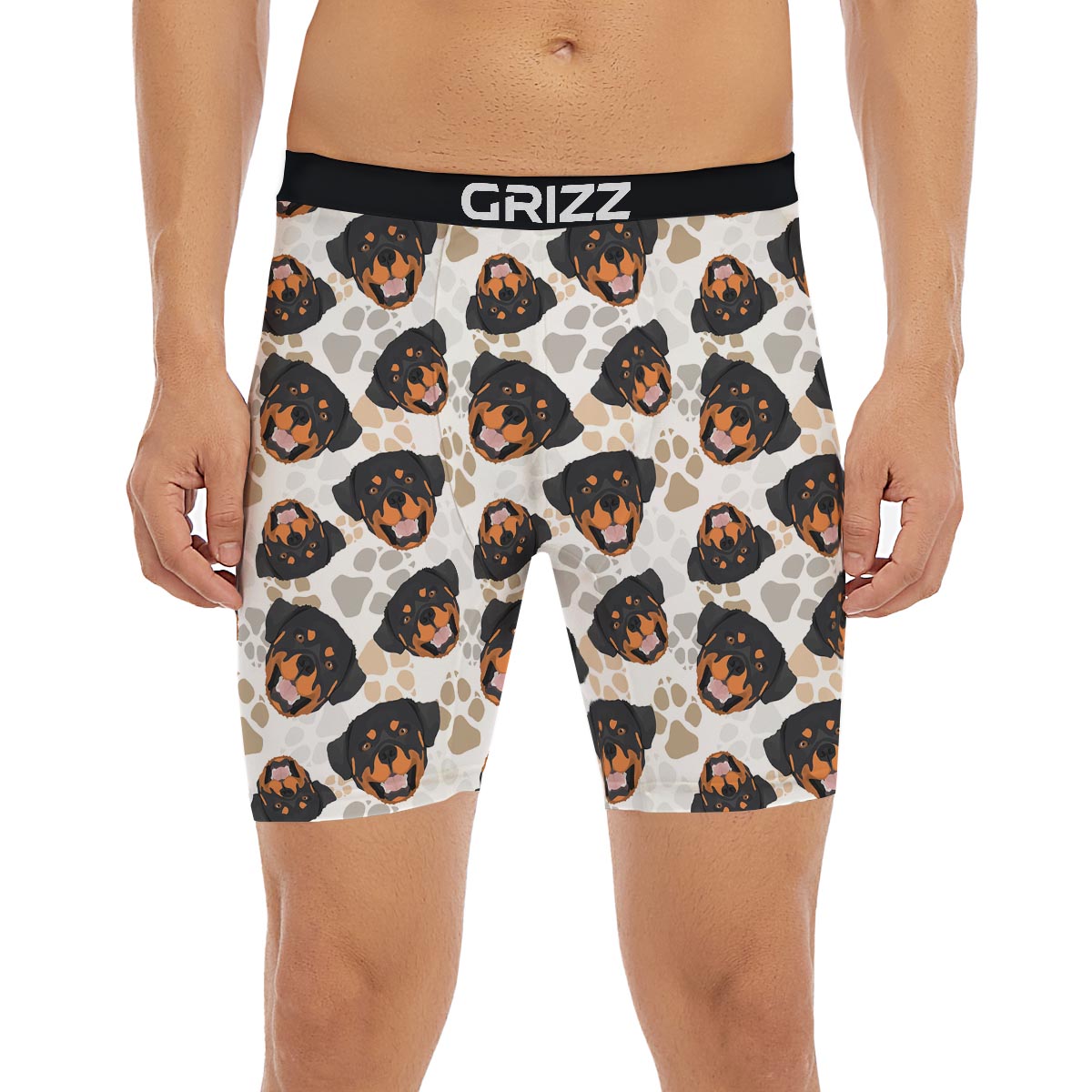 Face Rottweiler Print Pattern Boxer Briefs-grizzshop
