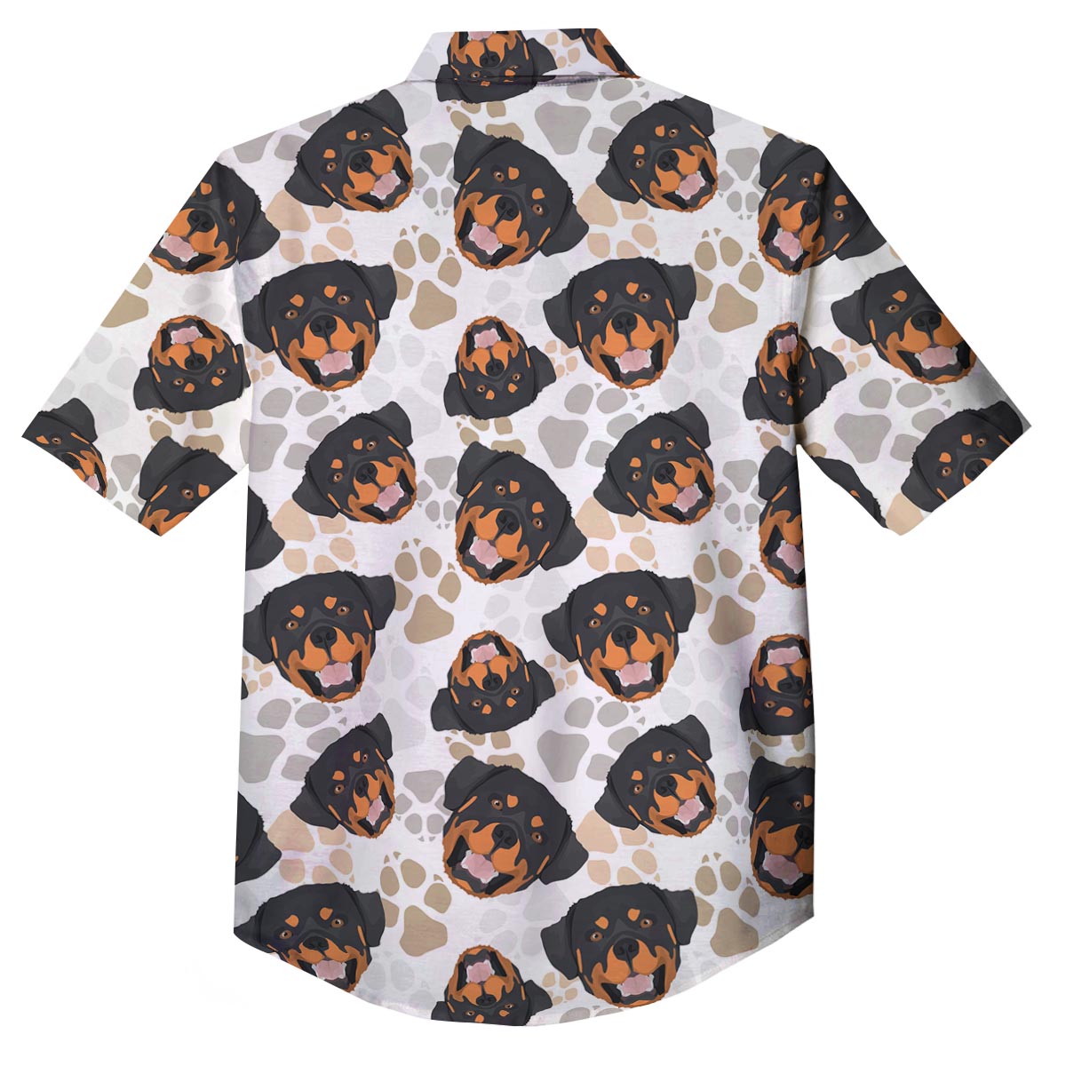 Face Rottweiler Print Pattern Button Up Shirt-grizzshop