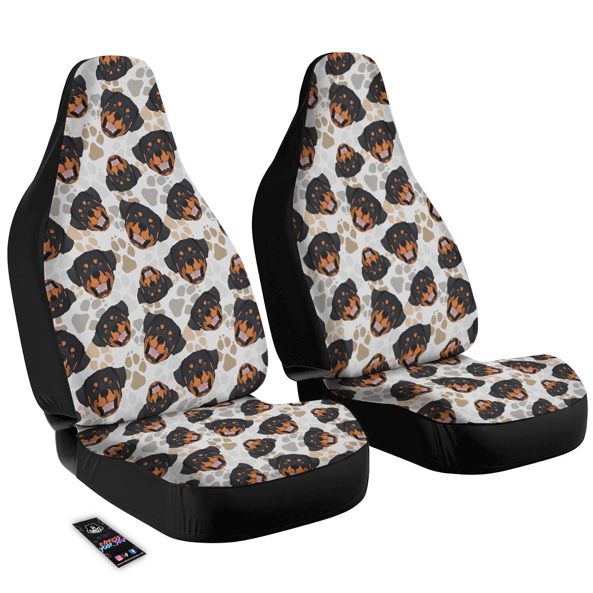 Face Rottweiler Print Pattern Car Seat Covers-grizzshop