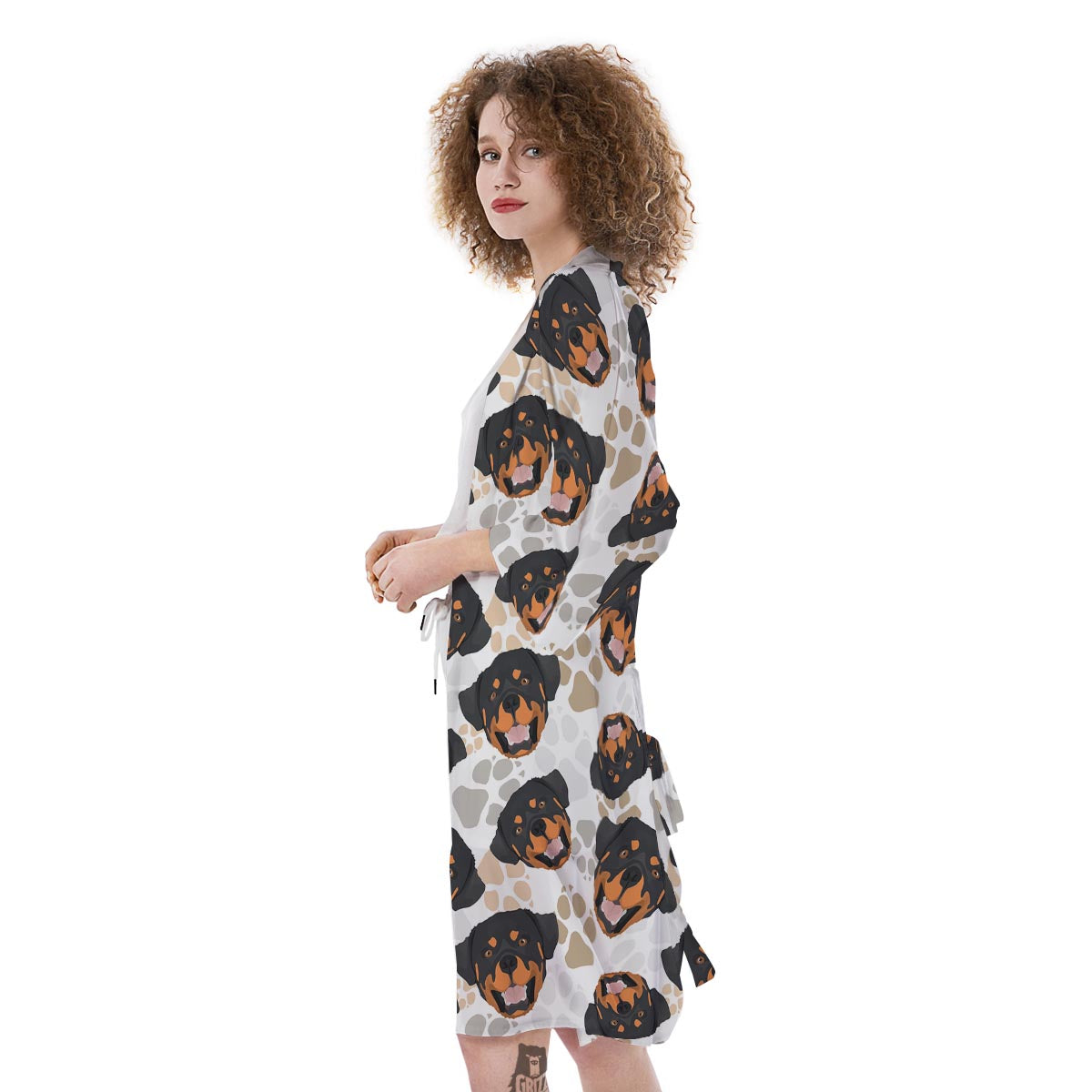 Face Rottweiler Print Pattern Kimono-grizzshop