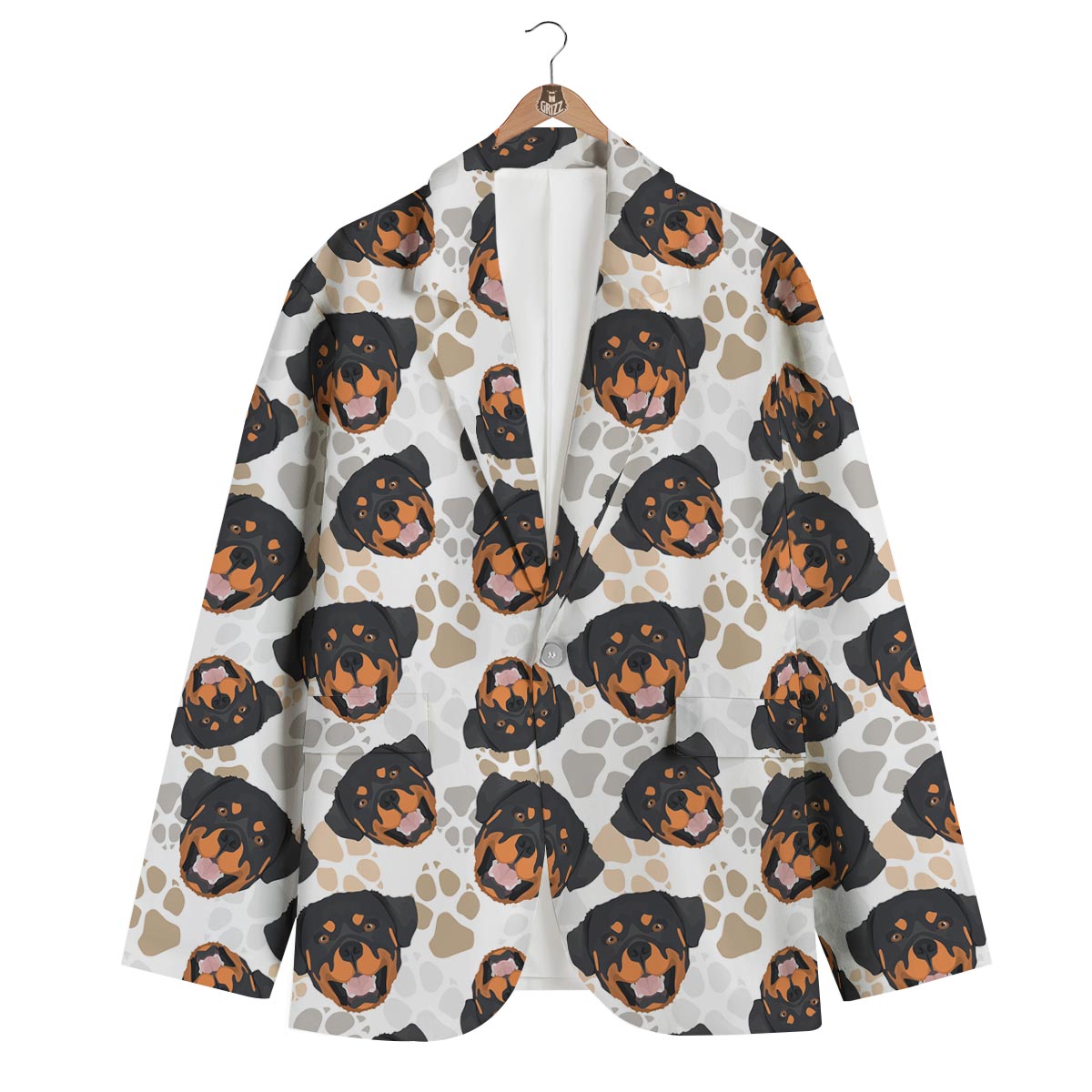 Face Rottweiler Print Pattern Men's Blazer-grizzshop