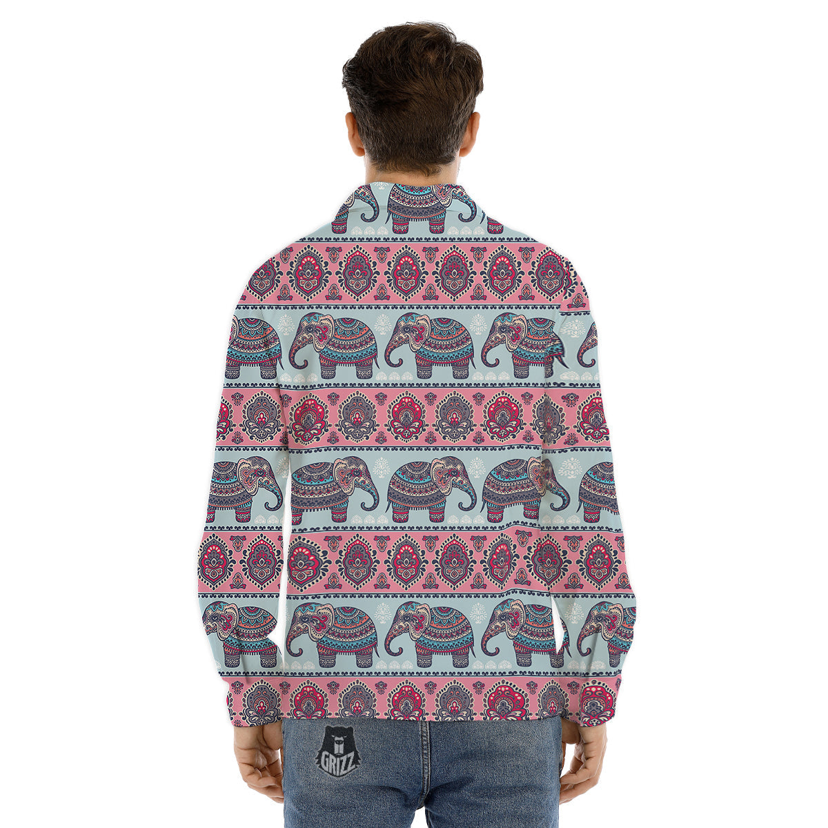 Face Rottweiler Print Pattern Men's Dress Shirts-grizzshop