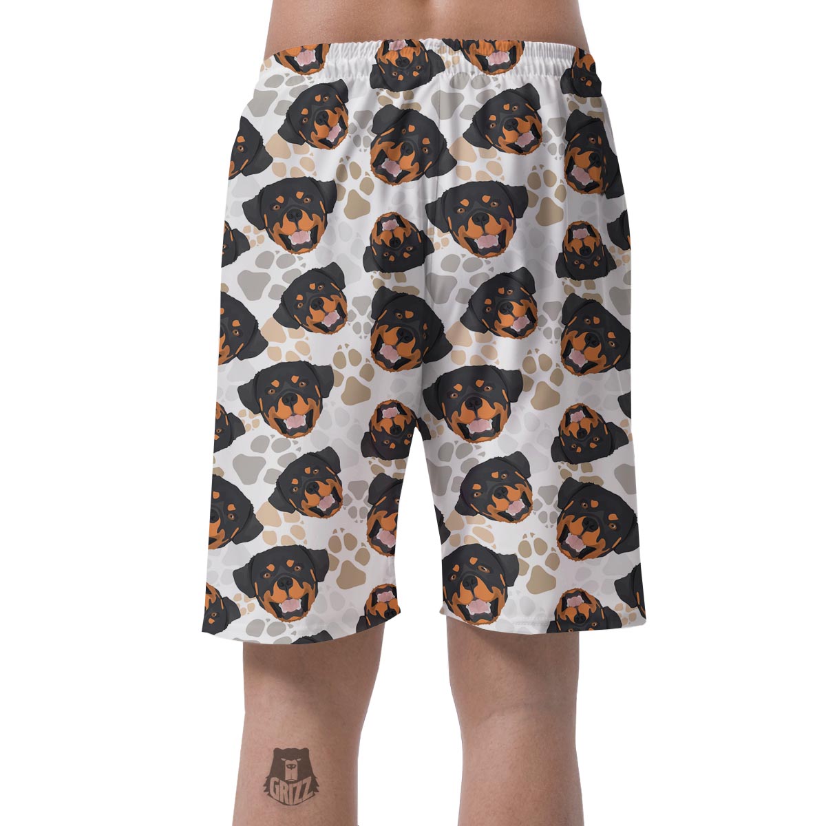Face Rottweiler Print Pattern Men's Shorts-grizzshop