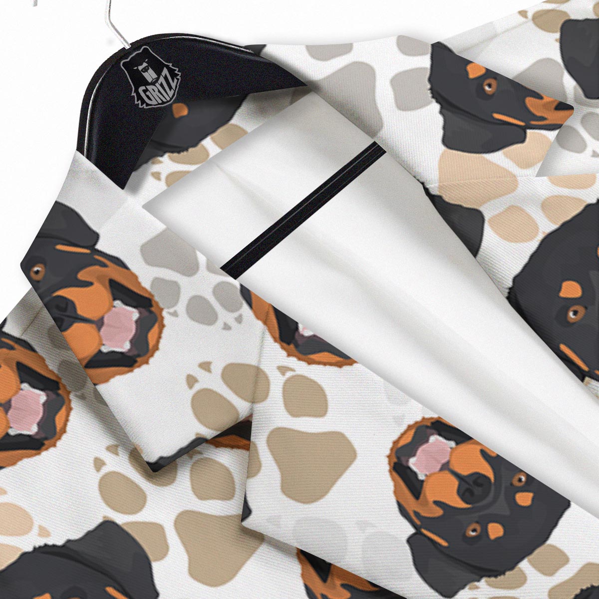 Face Rottweiler Print Pattern Men's Sport Coat-grizzshop
