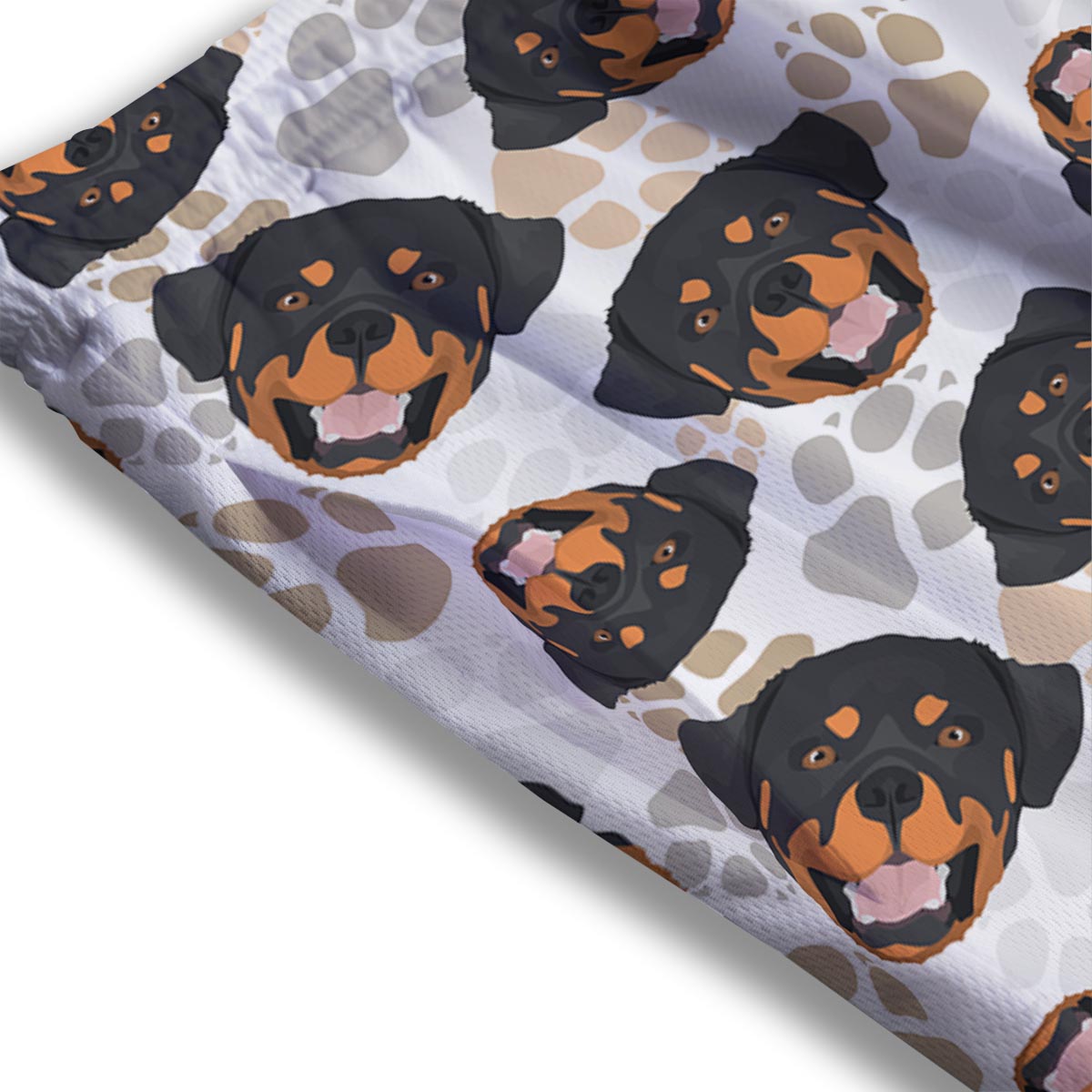 Face Rottweiler Print Pattern Mesh Shorts