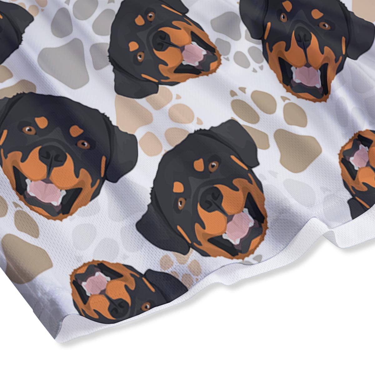 Face Rottweiler Print Pattern Mesh Shorts