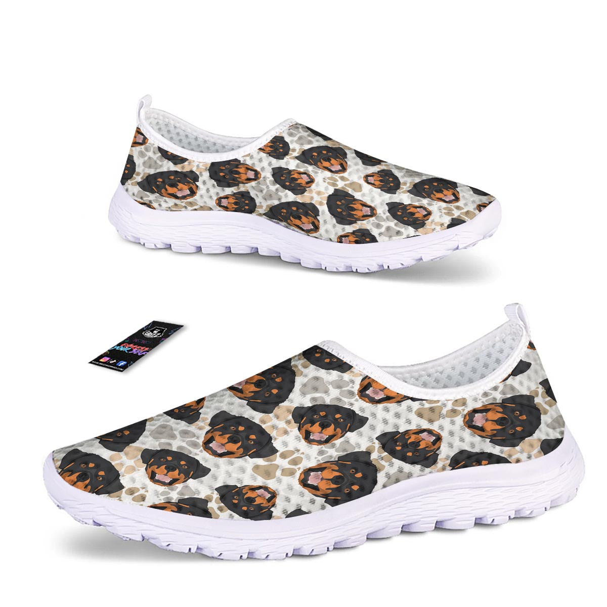 Face Rottweiler Print Pattern Nurse Shoes-grizzshop