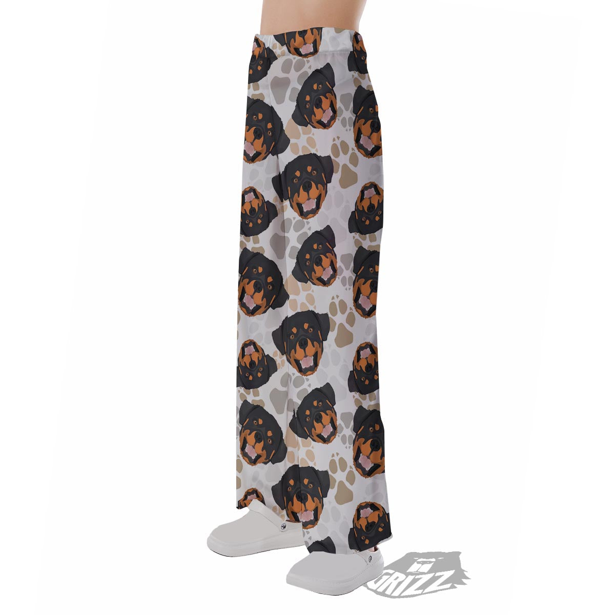 Face Rottweiler Print Pattern Pajama Pants-grizzshop