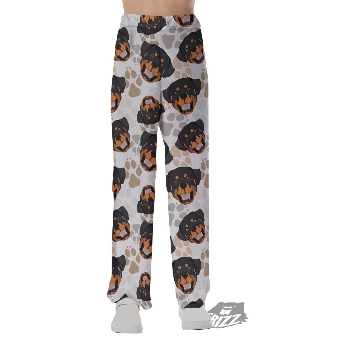 Face Rottweiler Print Pattern Pajama Pants-grizzshop