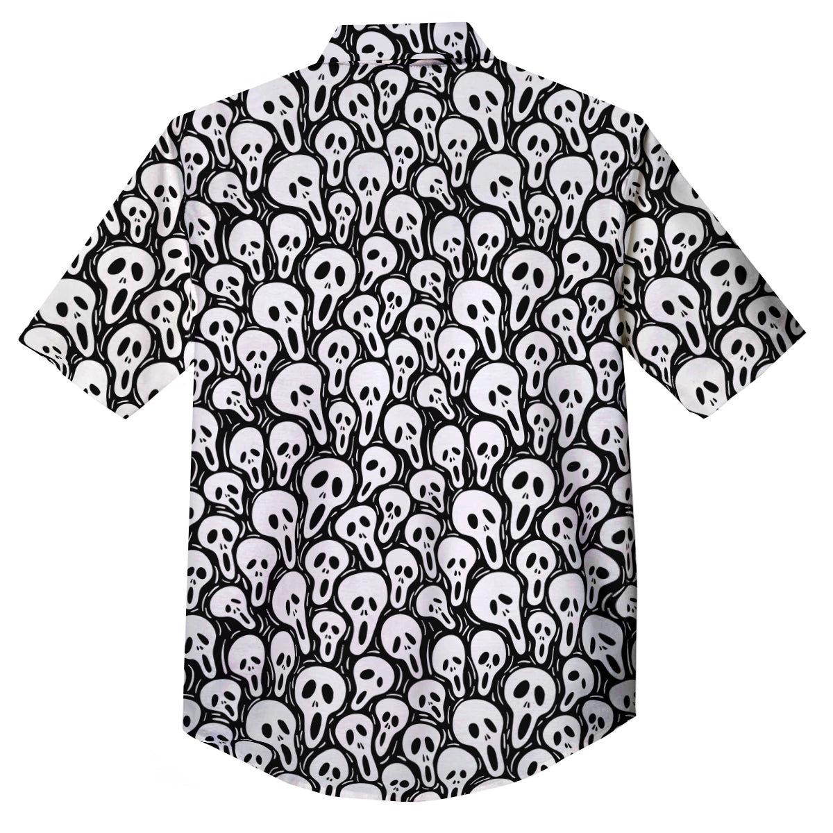 Face Scary Print Pattern Button Up Shirt-grizzshop