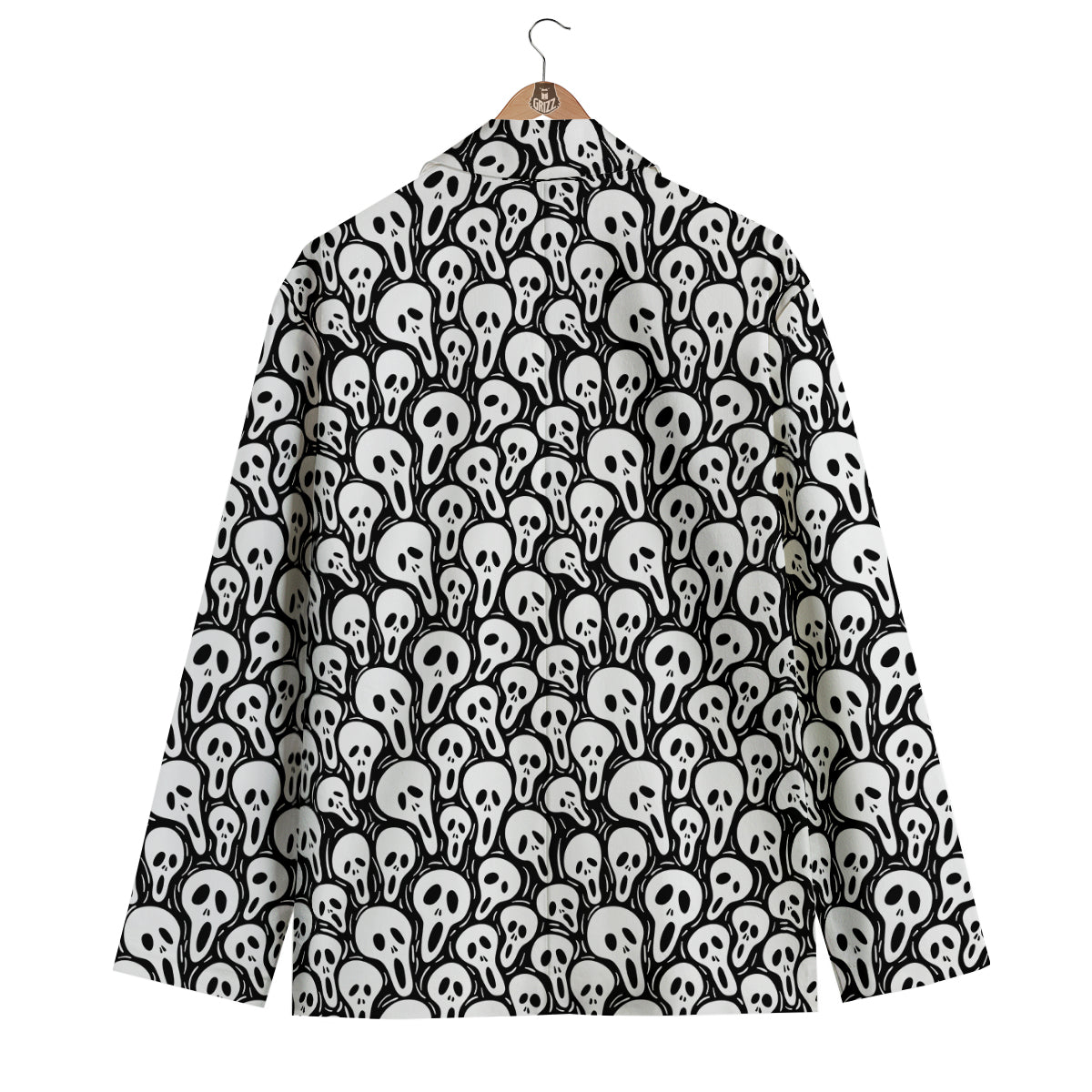 Face Scary Print Pattern Men's Blazer-grizzshop