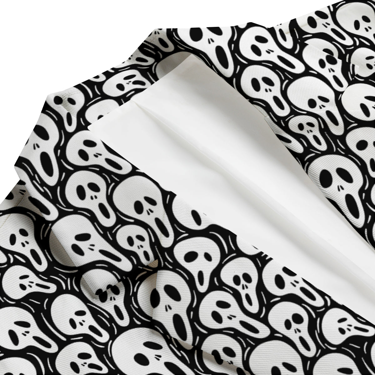 Face Scary Print Pattern Men's Blazer-grizzshop