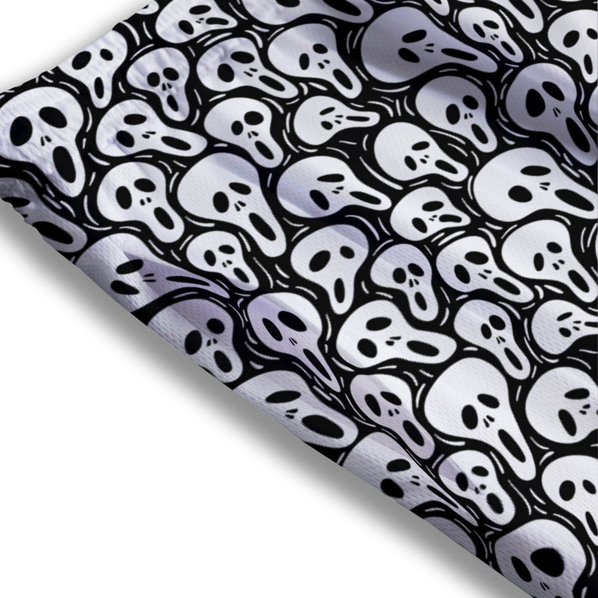 Face Scary Print Pattern Mesh Shorts-grizzshop