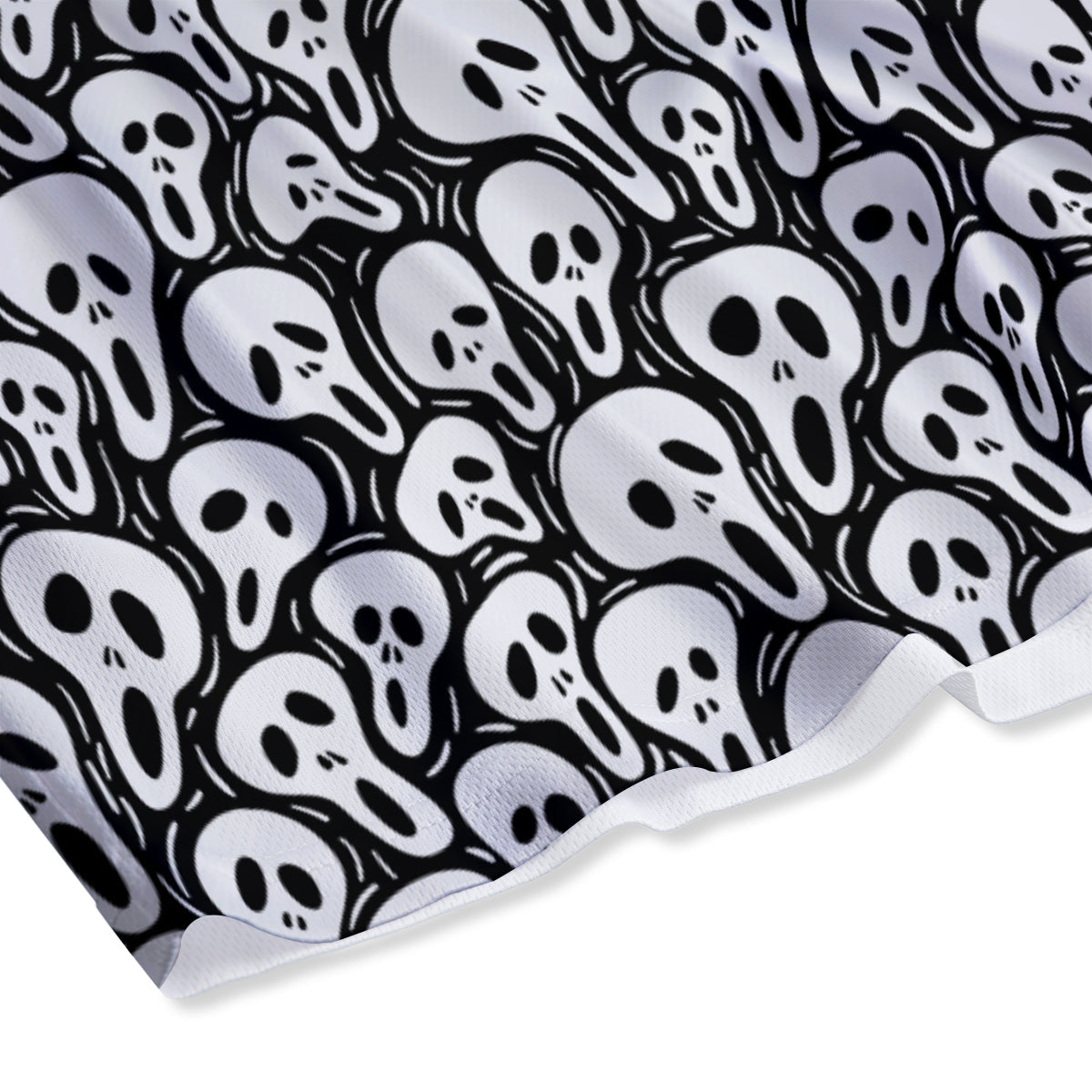 Face Scary Print Pattern Mesh Shorts-grizzshop