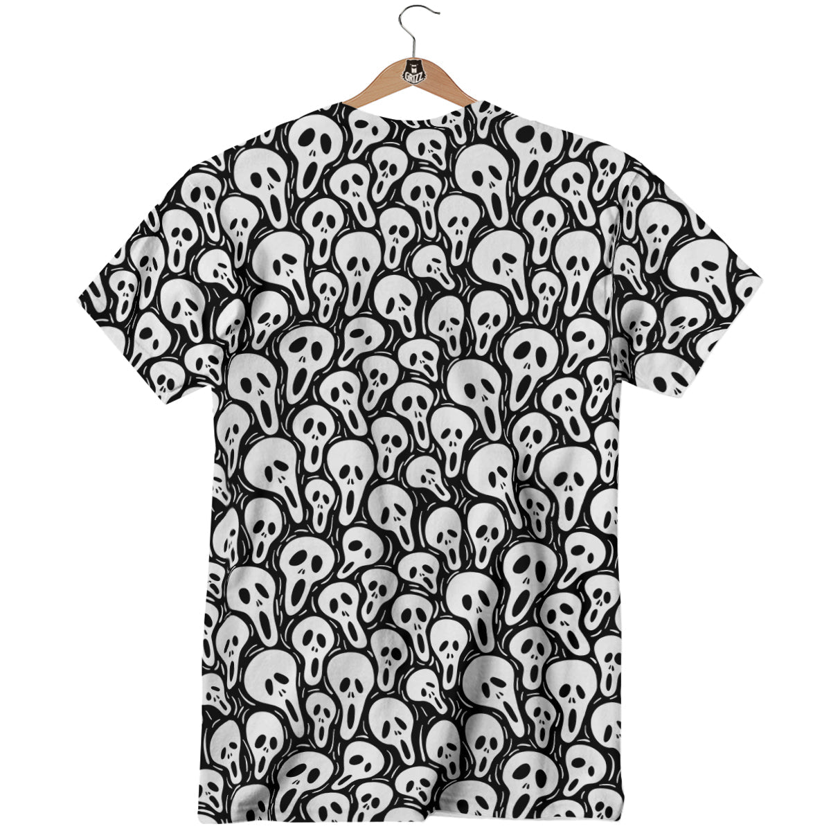 Face Scary Print Pattern T-Shirt-grizzshop