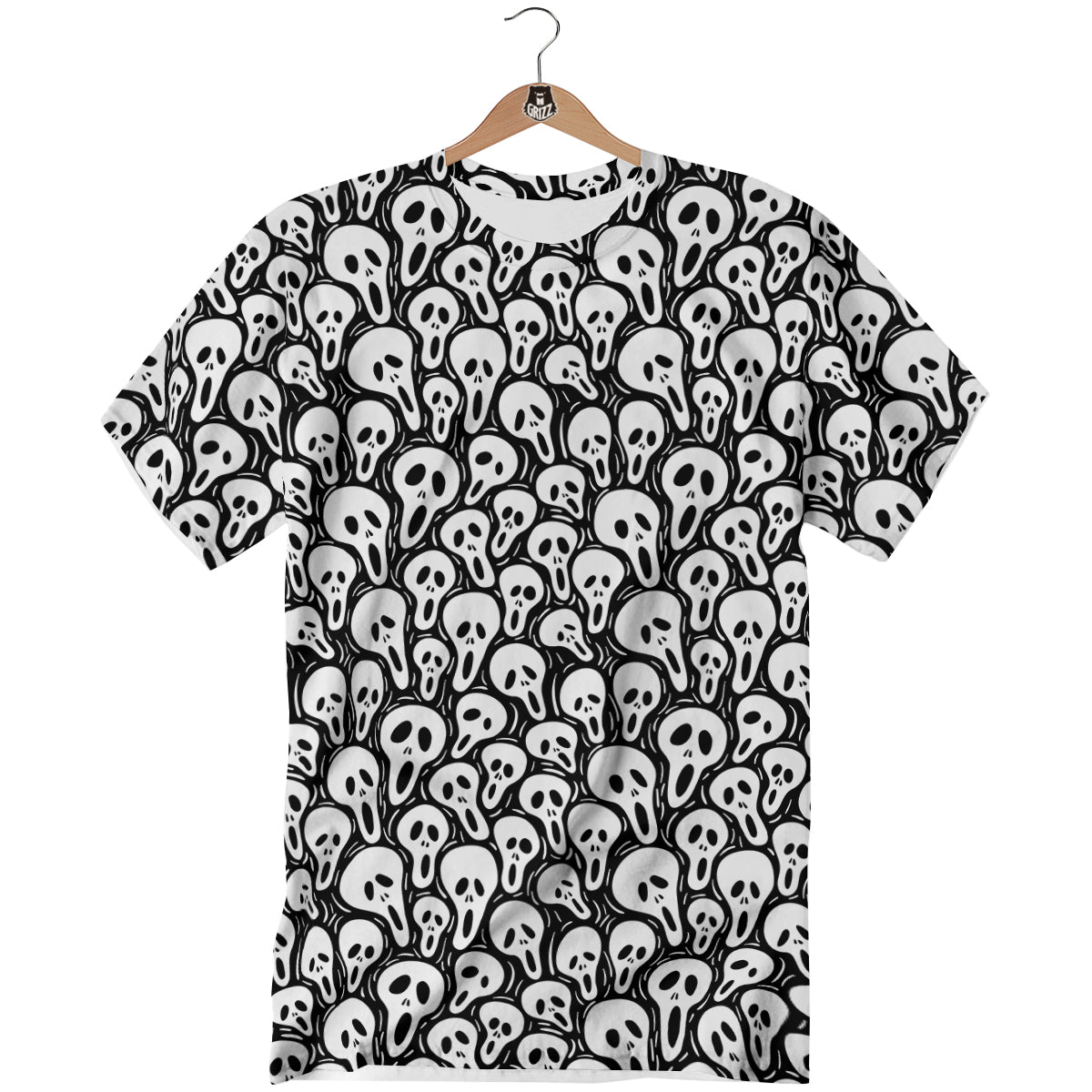 Face Scary Print Pattern T-Shirt-grizzshop