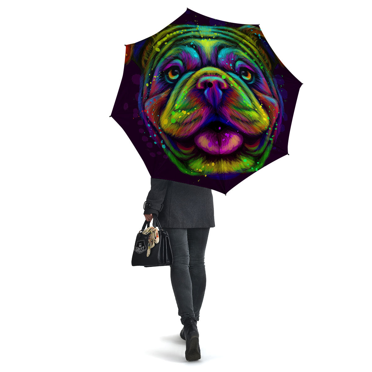 Face Shar Pei Print Umbrella-grizzshop