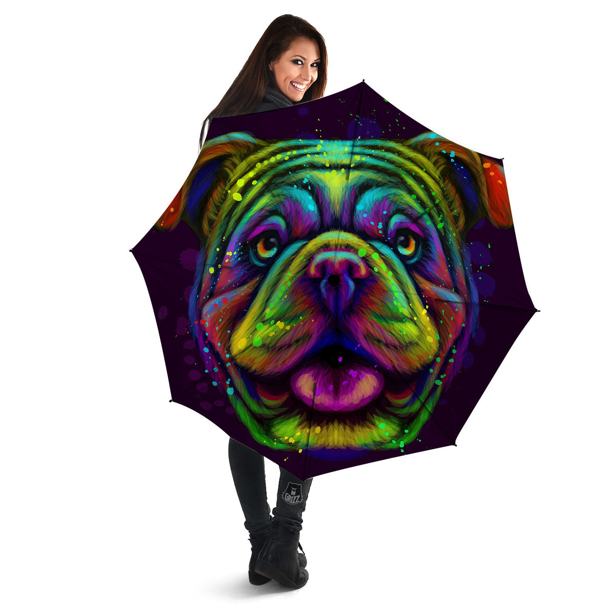 Face Shar Pei Print Umbrella-grizzshop