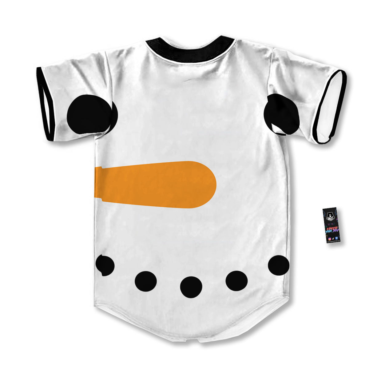 Face Snowman Print Baseball Jersey-grizzshop