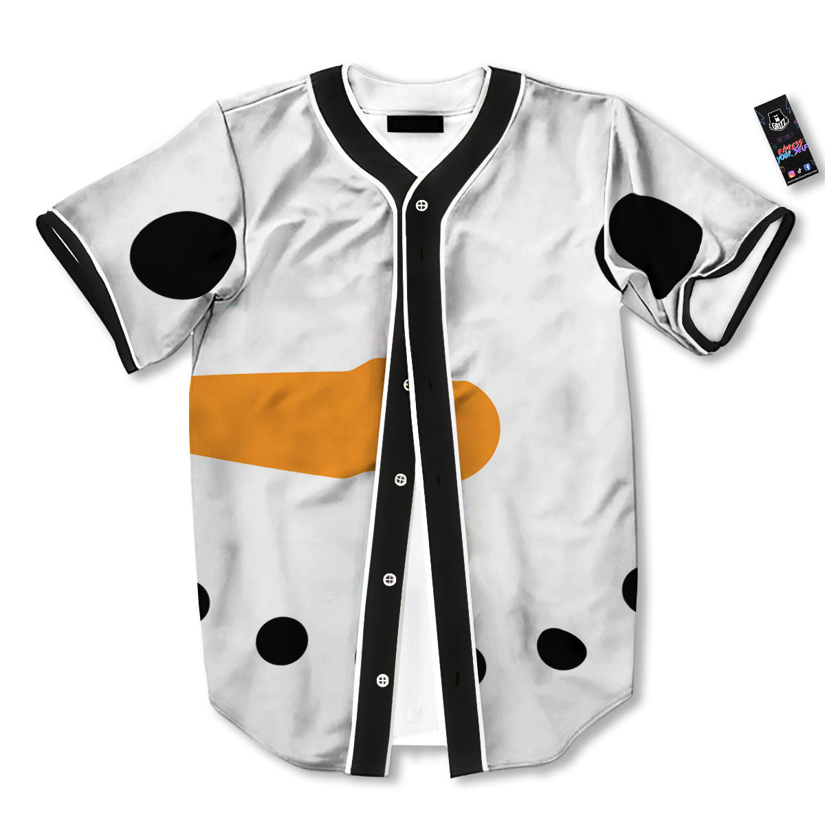 Face Snowman Print Baseball Jersey-grizzshop