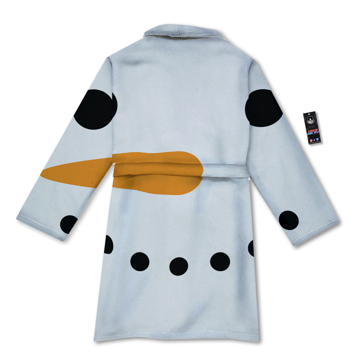 Face Snowman Print Bathrobe-grizzshop